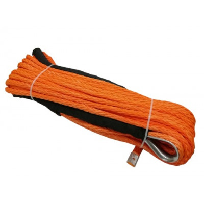 Синтетический трос для лебедок 28м х 12мм (оранжевый)