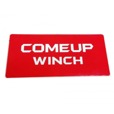 Наклейка COMEUP WINCH (красный фон белые буквы) Размер: 295x130 мм