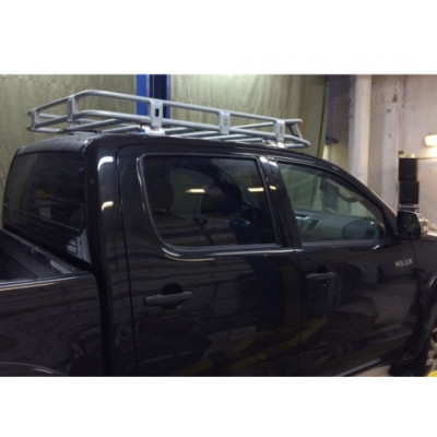 Экспедиционный багажник Rival для Toyota Hilux Vigo 2011-2015, алюминий (серый) 